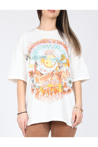 Evendi Tricou Oversize, Alb