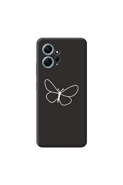 Other Xiaomi Redmi Note 12 4G butterfly Black Colored Silicone TPU Θήκη