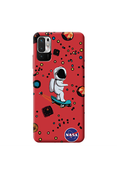 Other Xiaomi Redmi Note 10 Pro 5G Astronaut with skateboard Red Colored Silic...