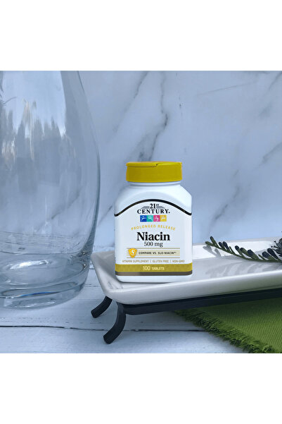 21st Century Niacină 500 mg cu eliberare prelungită, 100 tablete