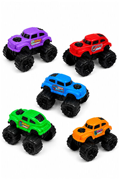 FunkyCraft Canavar Araba Oyuncak 5'li Set Büyük Tekerlekli Mini Canavar Araba...