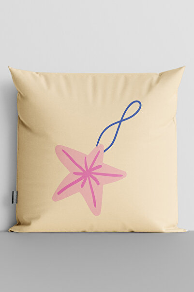 TicaretJet Pink Star Double Sided Digital Printed Pillow Throw Pillow Cover -...