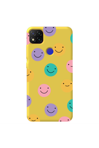 Other Xiaomi Redmi 9c Colorful smiles Yellow Colored Silicone TPU Θήκη