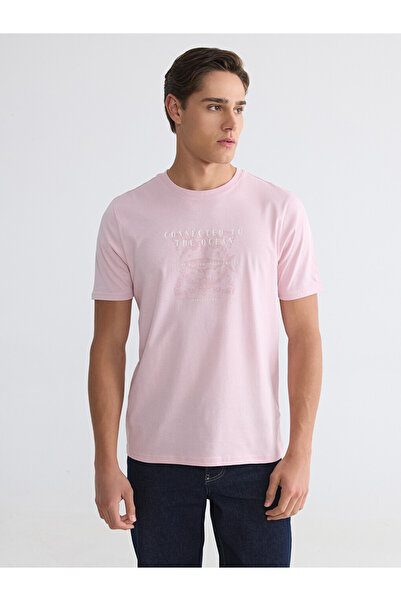 LC Waikiki Ανδρικό T-shirt με στρογγυλή λαιμόκοψη και στάμπα
