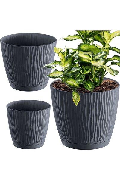 EDANTI Ghiveci rotund cu farfurie, set