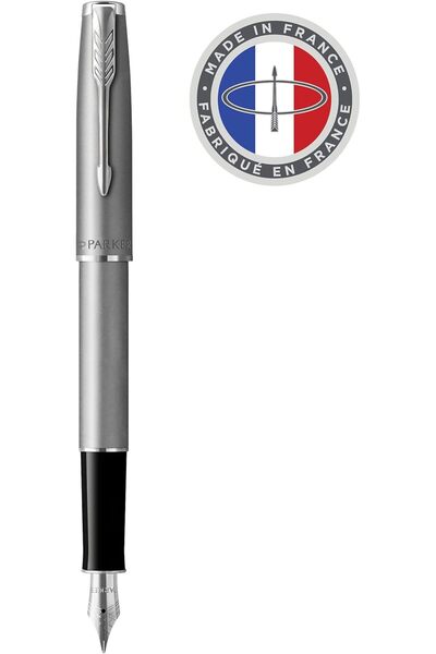 Parker قلم حبر سونيت من الفولاذ المقاوم للصدأ مطلي بالكروم مع علبة هدايا 9934...
