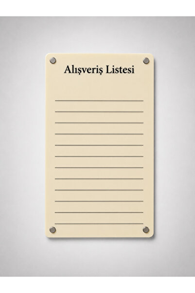 mufemu Krem Manyetik Alışveriş Listesi Yazı Tahtası - Silinebilir Kalemli Buz...