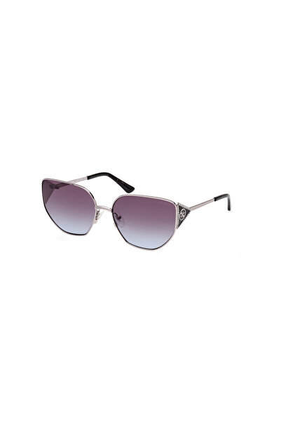 Guess نظارات شمسية نسائية معدنية لامعة من البلاديوم بحماية UV400