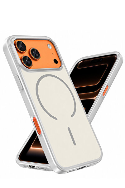 Nezih Case iPhone 17 Pro Max Uyumlu Magsafe Sarj Destekli Metal Tuşlu Şık Kapak