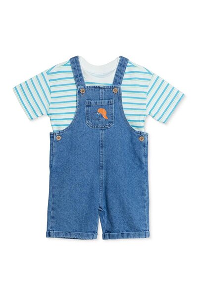 ebebek Hello Baby HelloBaby Erkek Bebek Şort Salopet-Tshirt Dinozor Baskılı D...