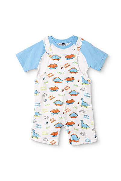 ebebek Hello Baby HelloBaby Erkek Bebek Şort Salopet-Tshirt Dinozor Baskılı B...