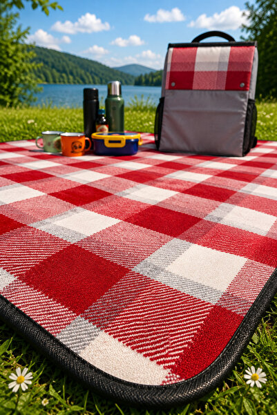 Troia Design 2’si 1 Arada Piknik Örtüsü Sırt Çantası 130x160 cm Su Geçirmez K...