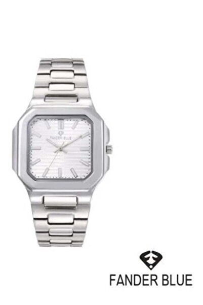 FANDER BLUE Men's Watch with Steel Strap and White Dial
