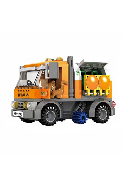 MJ TOYS 167 Parça Çöp Kamyonu Şehir Yapı Oyuncak Blokları City Yapı Oyuncak Seti Eğitici Bricks Lego Çöp Kamyonu