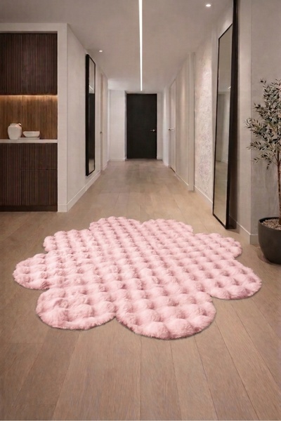 KEVLİNE Bubble Modern Dekoratif Kaymaz Taban Papatya Model Halı