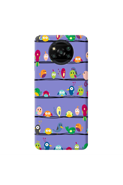 Other Xiaomi Poco X3 /X3 Pro birds Purple Colored Silicone TPU Θήκη