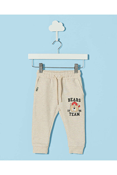 REDTAG Infant Boys Ecru Mélange Basic Track Pants