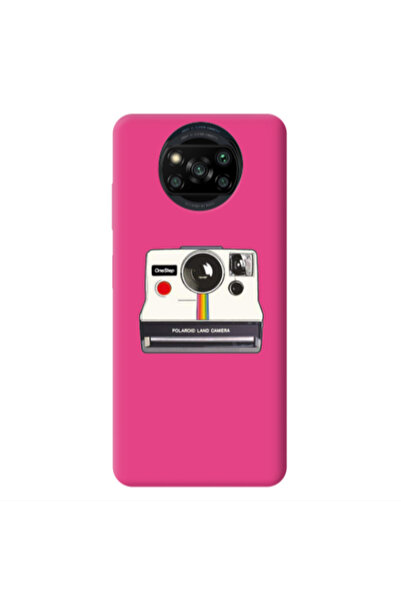 Other Xiaomi Poco X3 /X3 Pro Polaroid land camera Fuchsia Colored Silicone TP...