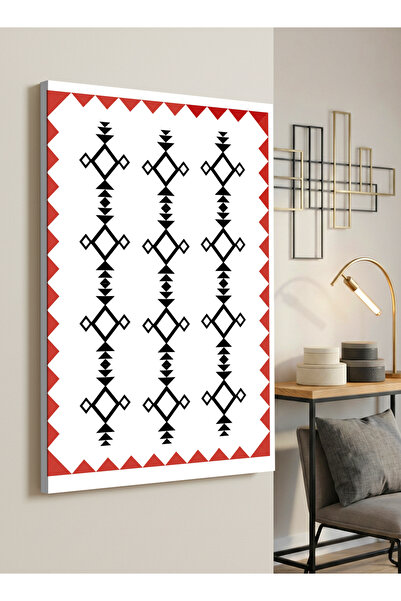 LOWHA Canvas Wall Art Stretched Over Wooden Frame with a Saudi Inspired Pattern