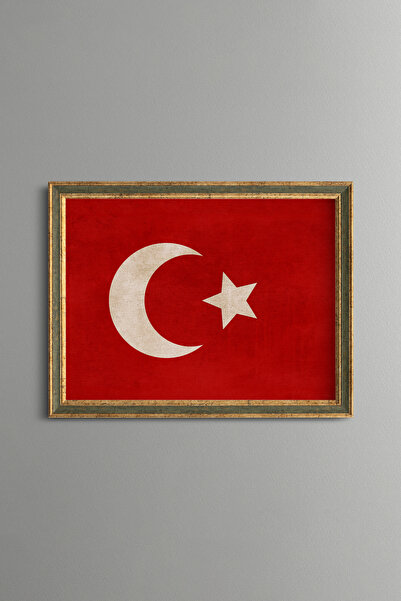 epiqart Ottoman Turkish Flag - Vintage Patterned Painting - Fine Model