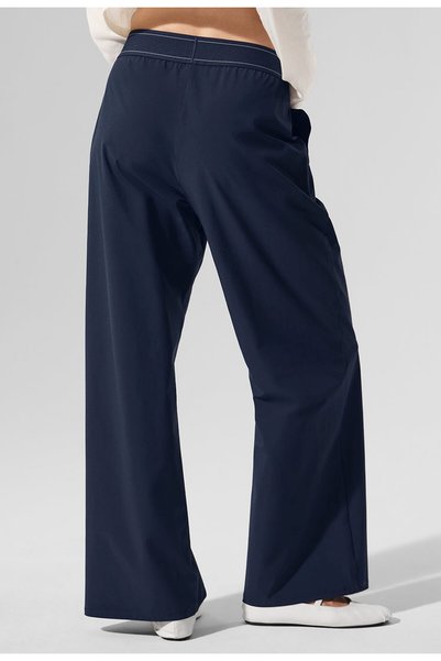 FUREUL AIO Yoga 30 Inseam Suit Up Trouser, Regular Fit Wide Leg Pants for Women (Designed for Heights 5'7 Under) - Navy