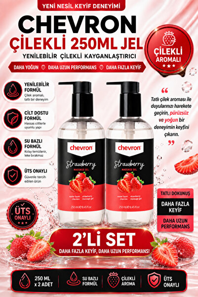 Çilekli Su Bazlı Ekstra Kayganlaştırıcı Jel 250 ML Yenilebilir Çilek Aromalı Jel 2X 250 ML