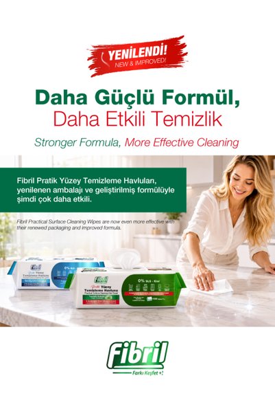 Fibril Premium Practical Surface Cleaning Towel with Cleaning Scent 2 X 100 (Total 200 Sheets)