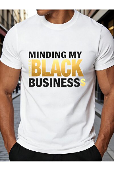 1001 Line تي شيرت رجالي بتصميم جريء بطبعة علامة الدولار 'Minding My Business'...
