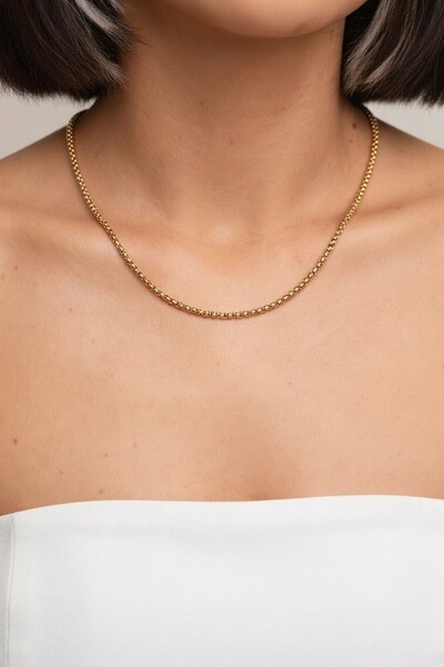RMY MODA Women's Gold Minimalist Thin Chain Necklace