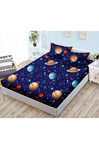 Pucioasa Set 3 Piese Lenjerie pentru Pat Dublu: Husa cu Elastic + 2 Fete de P...