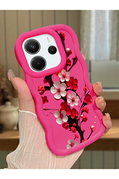 Hontinga Redmi Note 14 4G Uyumlu Kılıf kamera koruyucu Kırmızı Silikon Couple...