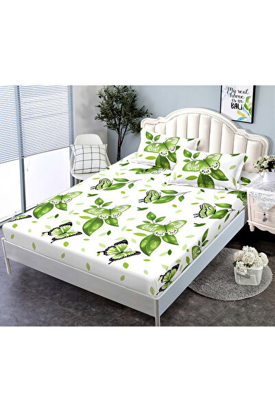 Pucioasa Set 3 Piese Lenjerie pentru Pat Dublu: Husa cu Elastic + 2 Fete de P...
