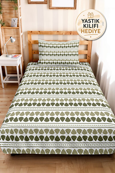 Evimde Bambaşka Green Geometric Modern Single Duvet Set - Minimal 160X220 cm ...