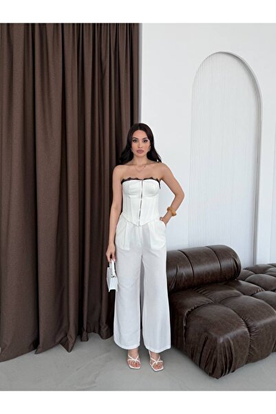Ekim Store Set dublu din dantelă: bustieră și pantaloni
