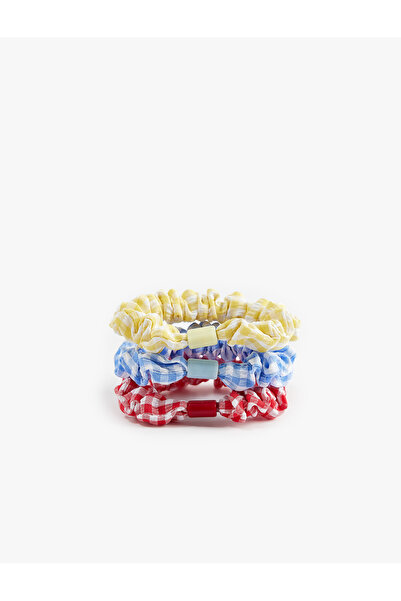 Koton Set of 3 Gingham Elastic Hair Clips