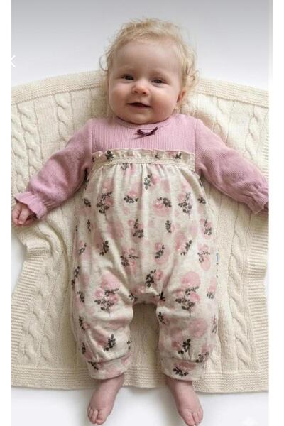aykidsclup Baby Girl Floral Patterned Jumpsuit – Long Sleeve Jumpsuit with Mu...