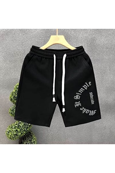 COZYWEAR Oversize Black Printed Men's Shorts