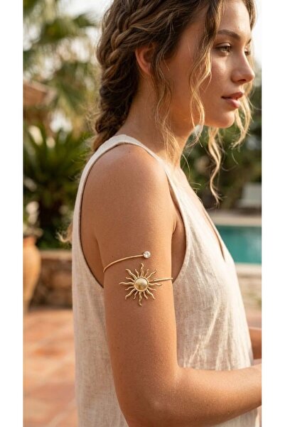 norsary Pazu Bracelet Gold Color Brass Sun Model