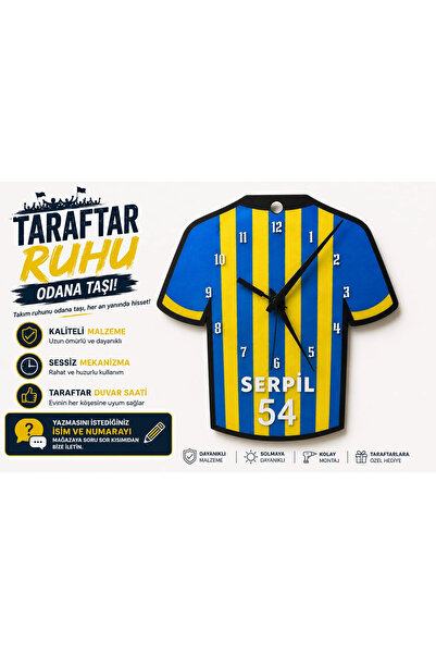 YSN SOUNDS İsimli Taraftar Duvar Saati , Kişiye Özel - Hediyelik İsimli Forma...
