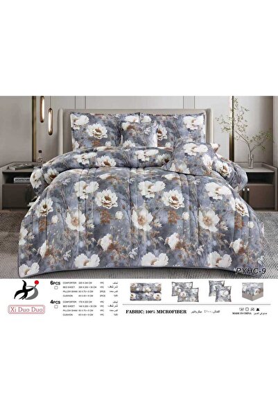 Xido Summer Microfiber Cooling Plaid Quilt Double 6-Piece Set - Soft Microfib...