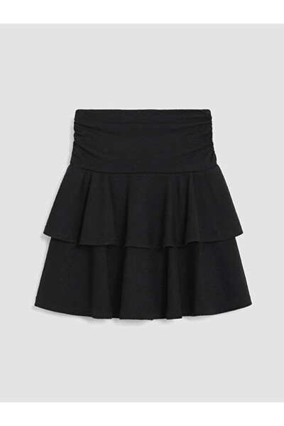 LC Waikiki Rmz Gi̇yi̇m Farkiyla Belted Textured Mini Skirt