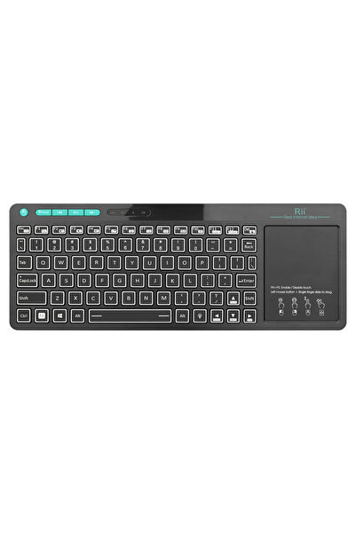 RIITEK ασύρματο πληκτρολόγιο Mini K18S με touchpad, RGB backlit, 2.4GHz & Blu...