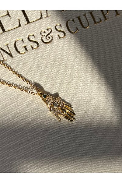 IrazErezJewelry Fatma Ana Eli Figürlü Zirkon Taş Detaylı Çelik Kolye