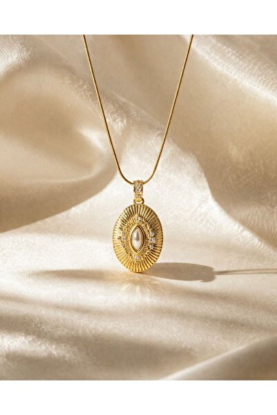 Nazellaa Steel Gold Vintage Coin Necklace