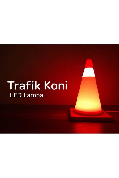 ATOLYETASBAHCE Trafik Konisi USB Başlıklı Led Lamba ( 16 cm )