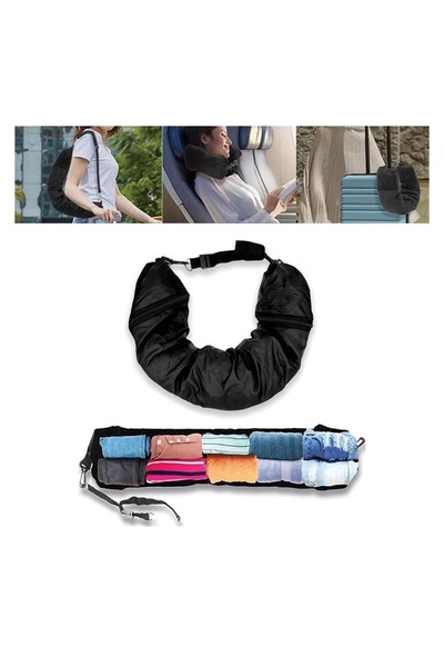 OEM Pernă de călătorie copii cu model spațiu, memory foam, negru 75x17 cm