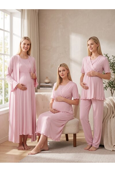 Lohussa New Season Powder Short Sleeve 100% Cotton Special Design Maternity D...
