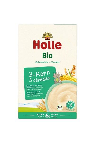 Holle Terci din 3 cereale fara gluten pentru copii 6 luni,