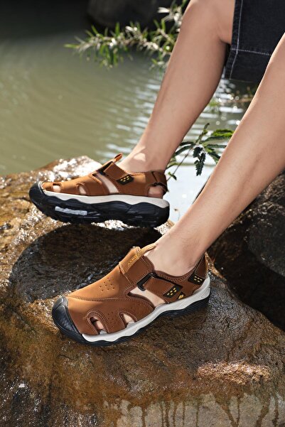 AX Boxing Men's Sandals , Casual Sports, Premium Eco- Leather , Velcro Closur...
