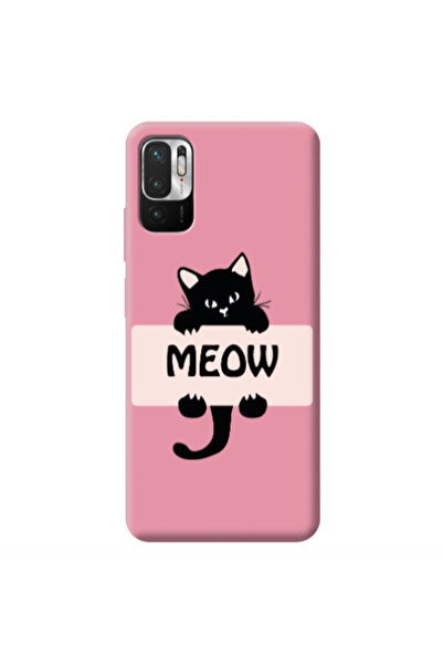 Other Xiaomi Redmi Note 10 Pro 5G Meow Pink Colored Silicone TPU Θήκη
